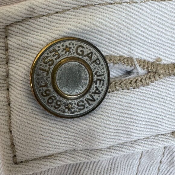 90s Vintage Gap 100% Cotton Bone Carpenter Mid Rise Straight Leg Jeans Size 10 - Picture 13 of 15